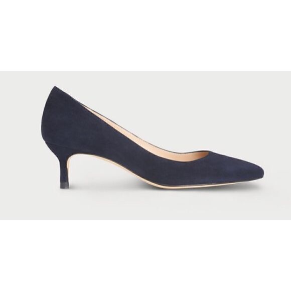 L.K. Bennett Audrey Navy Suede Kitten Heel Courts in Navy NWOB Size 40/10 - Picture 2 of 5